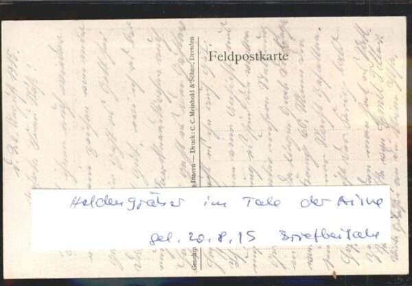 La Fere Aisne Heldengräber im Tale der Aisne Feldpost – Bild 2