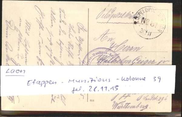 Laon Aisne Entree de la Prefecture Feldpost – Bild 2