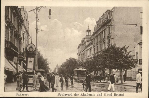 Bukarest Boulevard der Akademie und Hotel Bristo