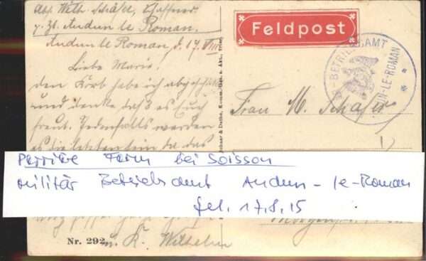 Soissons Aisne Perriere Ferm Trümmer Feldpost – Bild 2