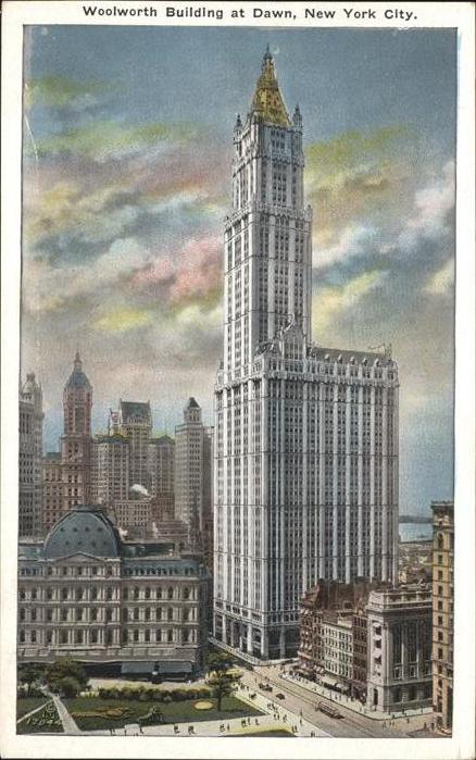 New York City Woolworth Building at Dawn