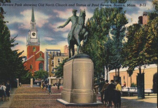 Boston Massachusetts Statue of Paul Revere Old North Church