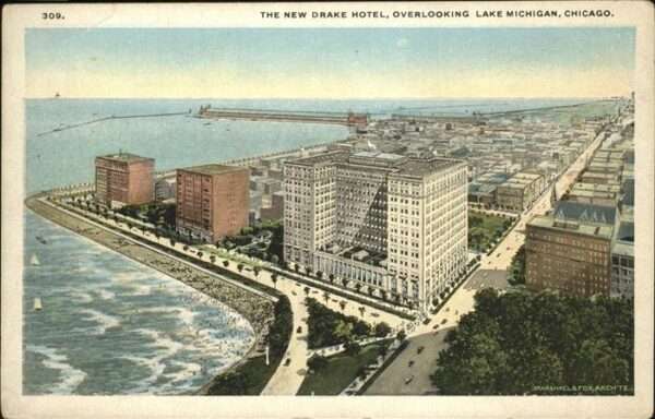 Chicago Illinois New Drake Hotel Lake Michigan