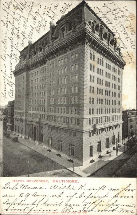 Baltimore Maryland Hotel Belvedere