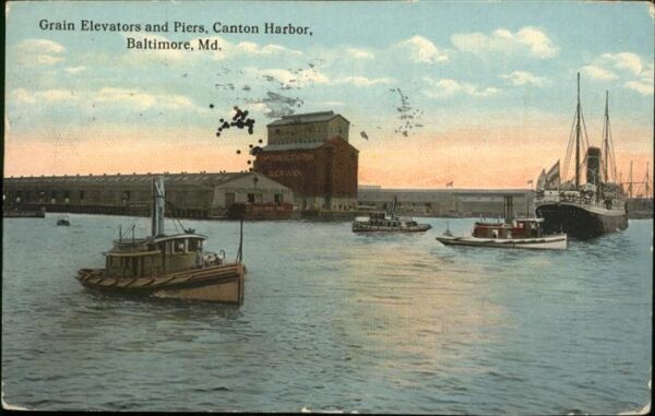 Baltimore Maryland Grain Elevators Piers Canton Harbor