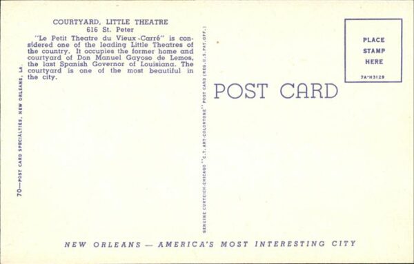 New Orleans Louisiana Courtyard Little Theatre – Bild 2