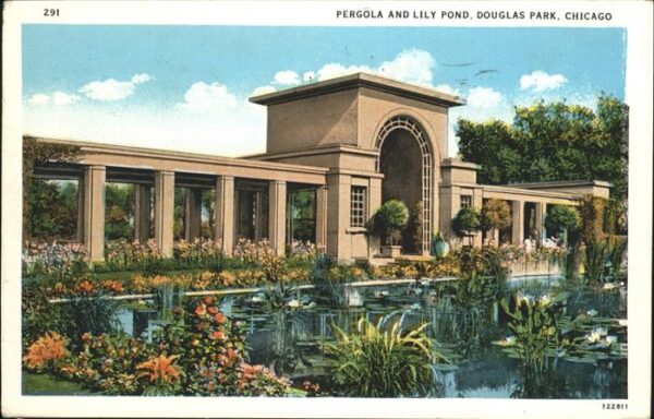 Chicago Illinois Pergola Lily Pond Douglas Park