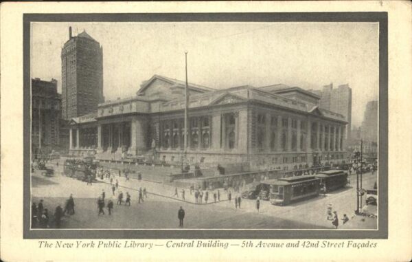New York City Public Library Straßenbahn