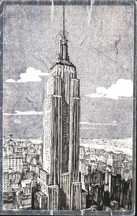 New York City Empire State Building Silberglanzkarte