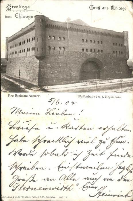 Chicago Illinois Waffenhalle des 1. Regiments