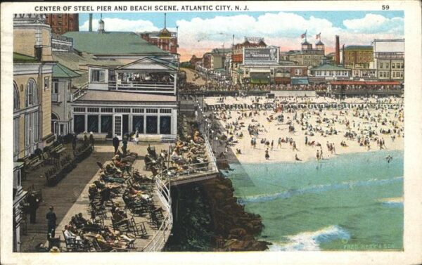 Atlantic City New Jersey Center of Steel Pier Beach