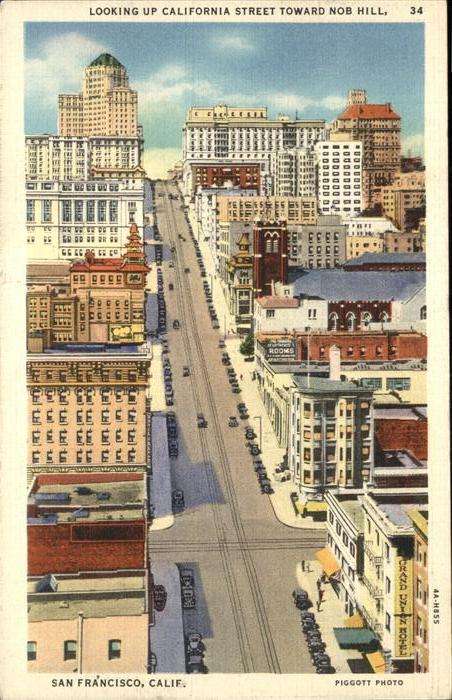San Francisco California California Street Toward Nob Hill