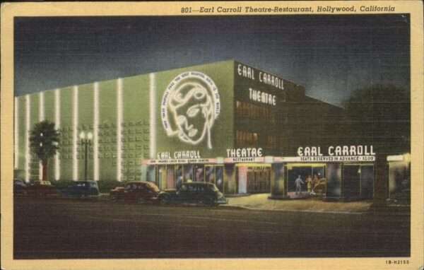 Hollywood California Earl Carroll Theatre-Restaurant