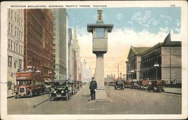 Chicago Illinois Michigan Boulevard Traffic Tower