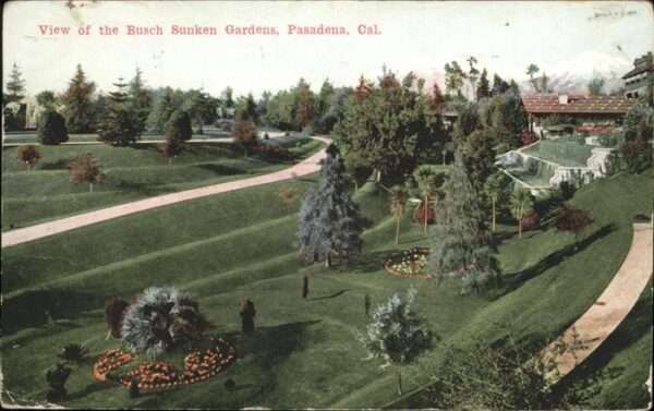 Pasadena California View of the Busch Sunken Gardens