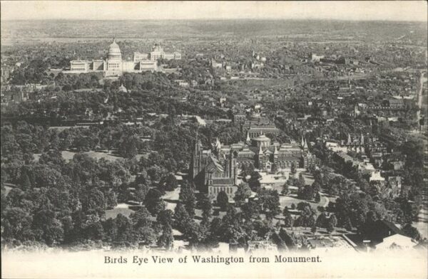 Washington DC Birds Eye View of Washington from Monum