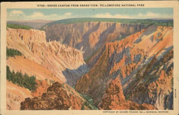 Yellowstone National Park Grand Canyon from Grand View