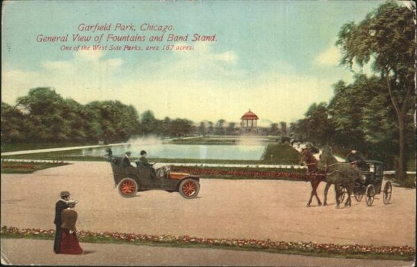 Chicago Park Garfield Park _ General View of Fountai
