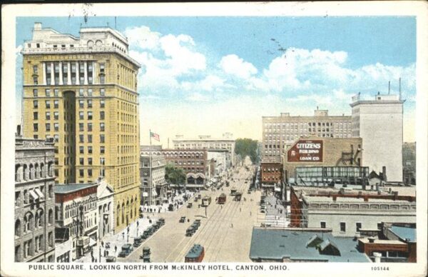 Canton Ohio Public Square Looking North from McKinl