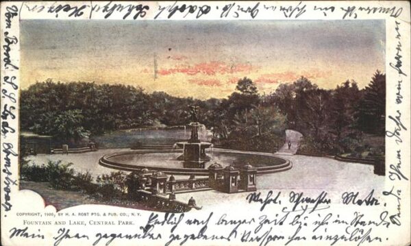 New York City Fountain and Lake Central Park