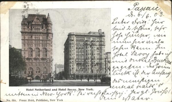 New York City Hotel Netherland and Hotel Savoy