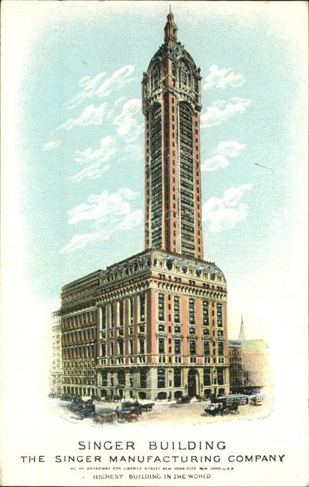 New York City Singer Building _ The Singer Manufactur