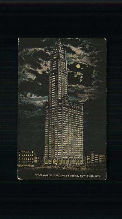 New York City Woolworth Building by Night