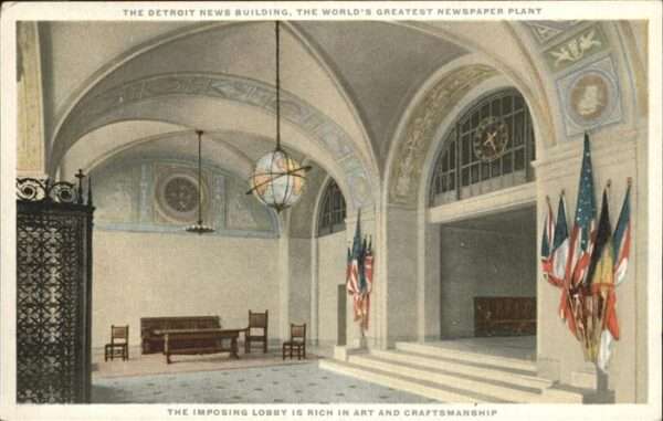 Detroit Maine News Building Newspaper Lobby