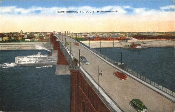St Louis Missouri Eads Bridge Autos Schiff