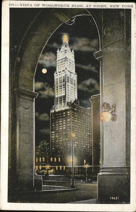 New York City Woolworth Building at Night