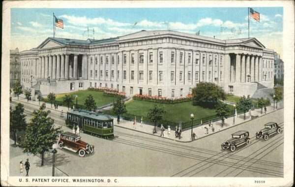 Washington DC U.S. Patent Office Autos Strassenbahn