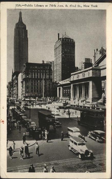 New York City Public Library 5 Avenue Autos Busse