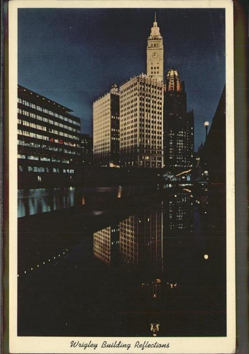 Chicago Illinois Wrigley Building by Night