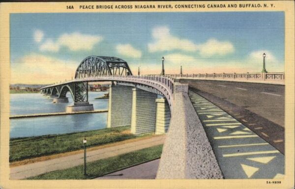 Buffalo New York Peace Bridge Niagara River