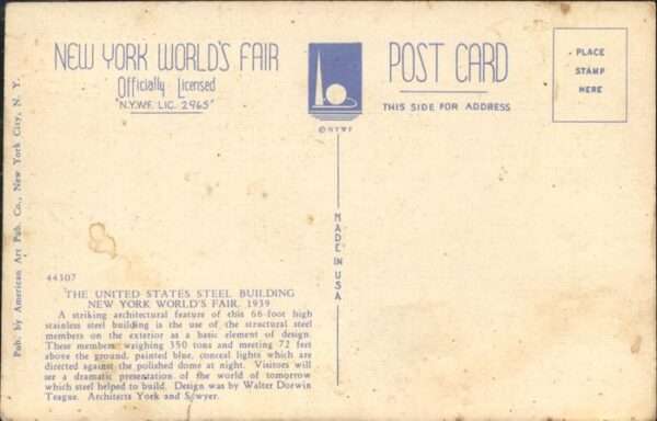 New York City United States Steel Building Worlds Fai – Bild 2