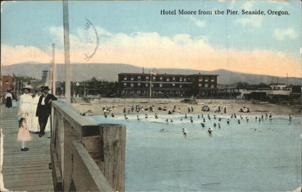 Seaside Oregon Hotel Moore from the Pier baden Strand