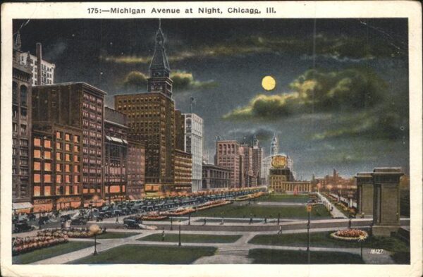 Chicago Illinois Michigan Avenue Nacht