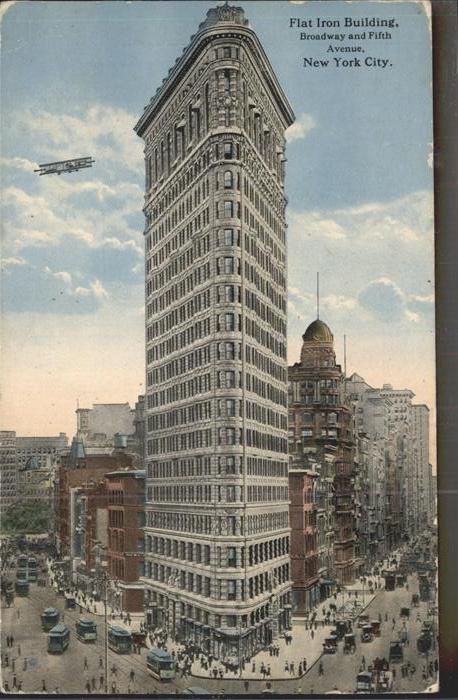 New York City Flat Iron Building Autos Strassenbahn F