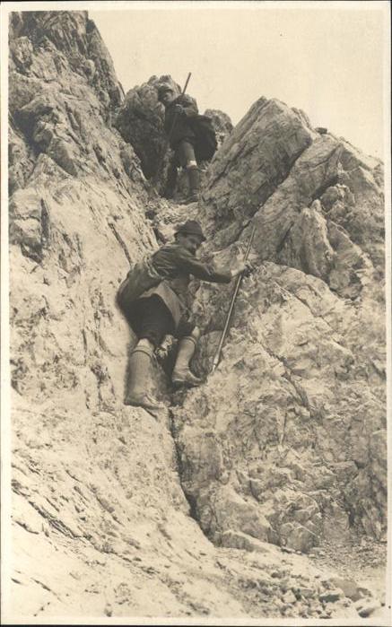 Bergsteigen Klettern Oberstdorf Mädelegabel-Kamin