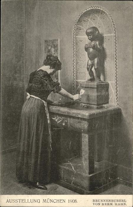 Ausstellung Bayr Landes Muenchen 1908 Brunnenbuberl von Herm. Hahn. Nr. 230