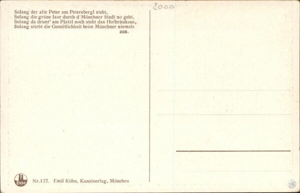 Hofbraeuhaus Muenchen Bier Emil Köhn Verlag Nr. 127 – Bild 2