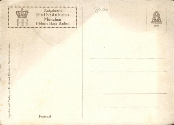 Hofbraeuhaus Muenchen Bier Festsaal Uvachrom 6094 – Bild 2
