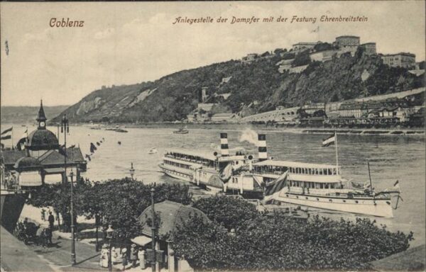Dampfer Seitenrad Koblenz Ehrenbreitstein