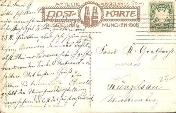 Ausstellung Bayr Landes Muenchen 1908 Künstlerkarte Nr. 27 Claus Bergen – Bild 2