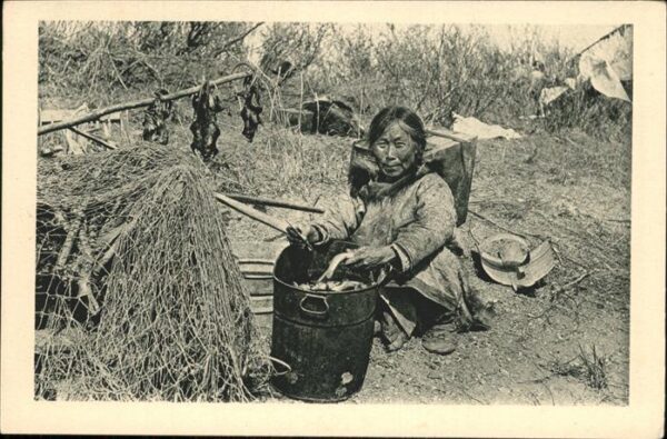 Eskimos Inuit kochen Esquimaux Alaska
