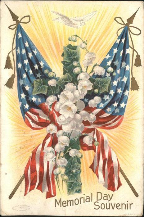 Maigloeckchen Memorial Day USA Taube Fahnen
