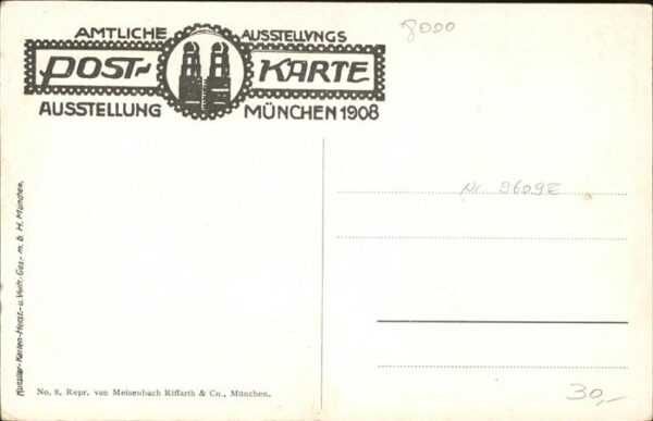 Ausstellung Bayr Landes Muenchen 1908 Bierbrauerei Müller Hofmann No. 8 – Bild 2
