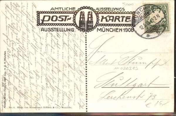 Ausstellung Bayr Landes Muenchen 1908 Bierbrauerei Müller-Hofmann Nr. 8 – Bild 2