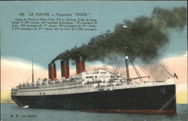 Dampfer Oceanliner Le Havre Pasquebot Paris