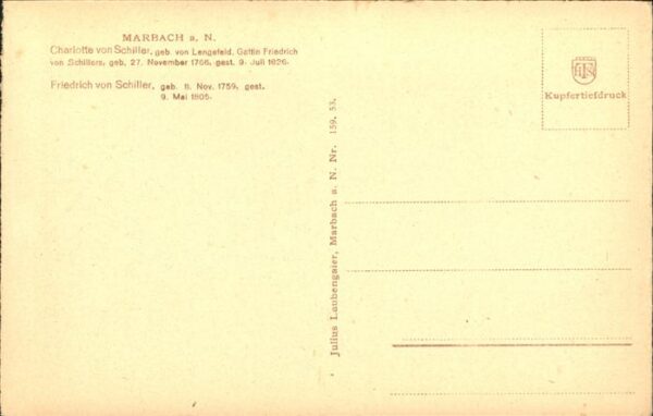 Schiller Friedrich Charlotte Friedrich Marbach – Bild 2